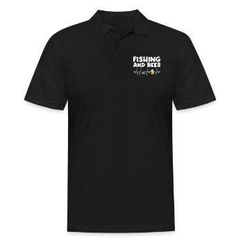 Angeln und Bier Herzschlag - Männer Poloshirt - Schwarz - Vorne - Kai (181cm)