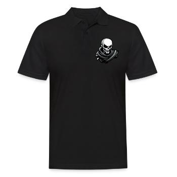 Skull Halloween Comic - Männer Poloshirt - Schwarz - Vorne - Kai (181cm)