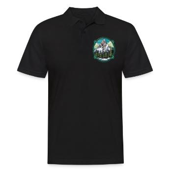 Berge Winter Eisberge Natur - Männer Poloshirt - Schwarz - Vorne - Kai (181cm)
