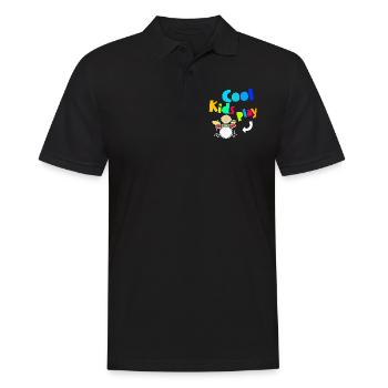 Cool Kids Play Drums Drumsticks Drummer - Männer Poloshirt - Schwarz - Vorne - Kai (181cm)