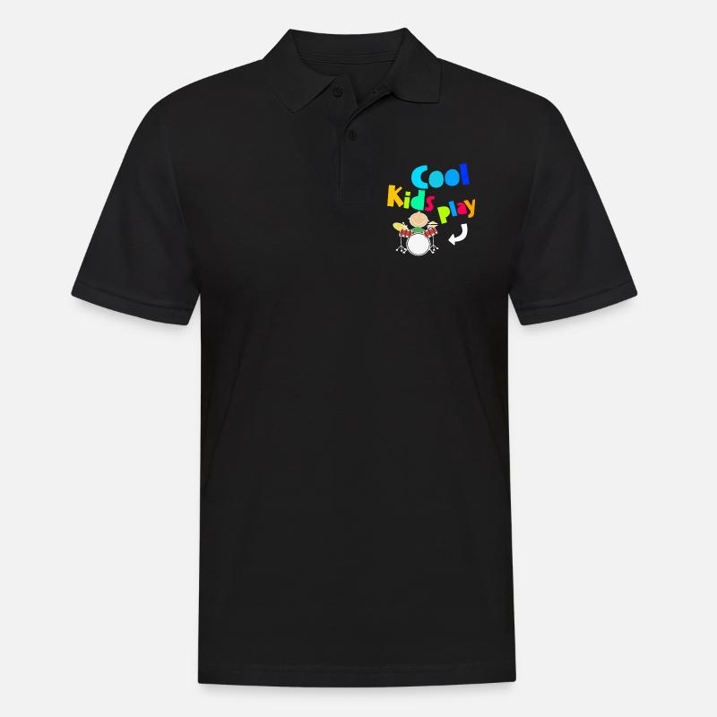 Cool Kids Play Drums Drumsticks Drummer - Männer Poloshirt - Schwarz