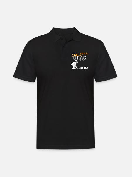 Die coolsten Opas spielen Boule - Kugelspiel - Männer Poloshirt - Schwarz