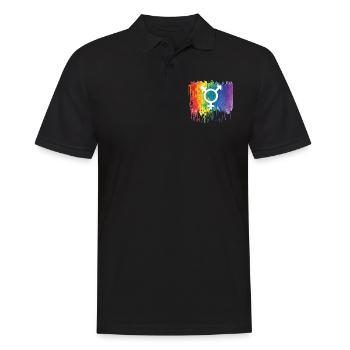Transgender symbol Rainbow - Men's Polo Shirt - black - Front - Kai (181cm)