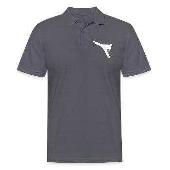 Kung Fu - Men's Polo Shirt - charcoal grey - Front - Nico (186cm)