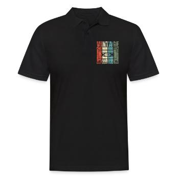 Musik Kassette - Männer Poloshirt - Schwarz - Vorne - Kai (181cm)