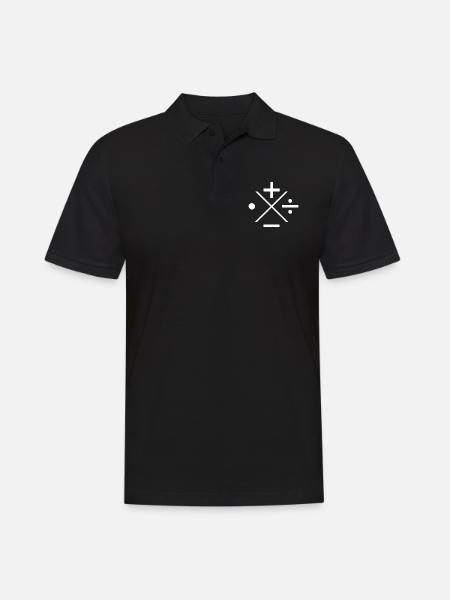Math Symbol Plus Genius Physicist Nerd Gift - Men's Polo Shirt - black