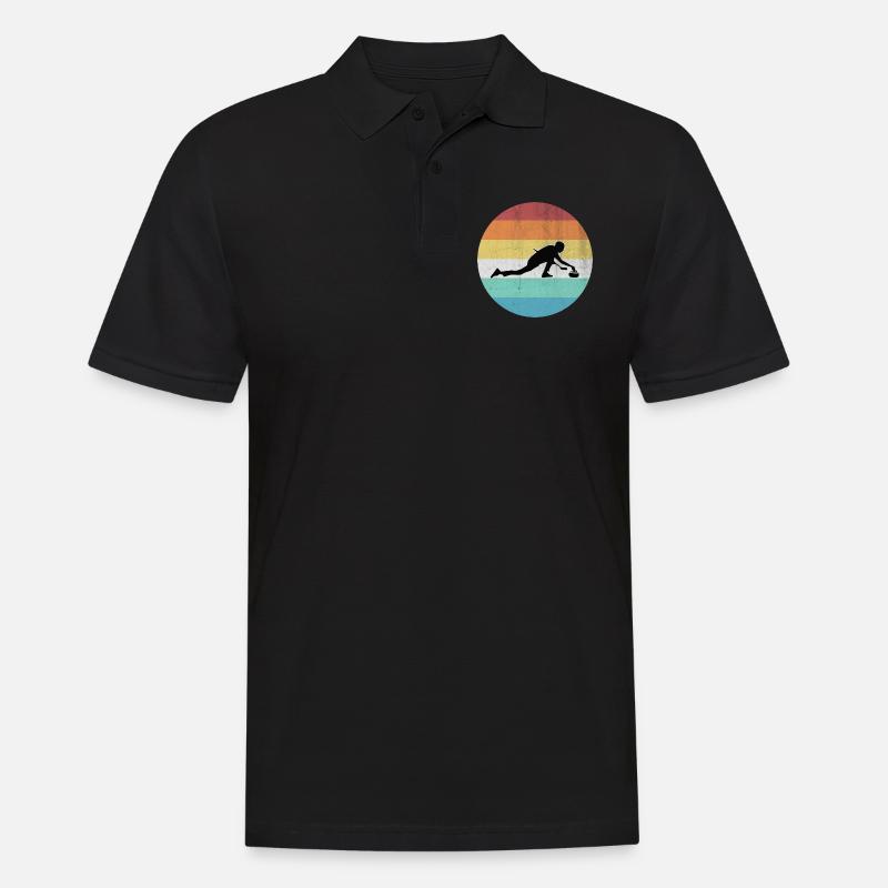 Curling - Männer Poloshirt - Schwarz