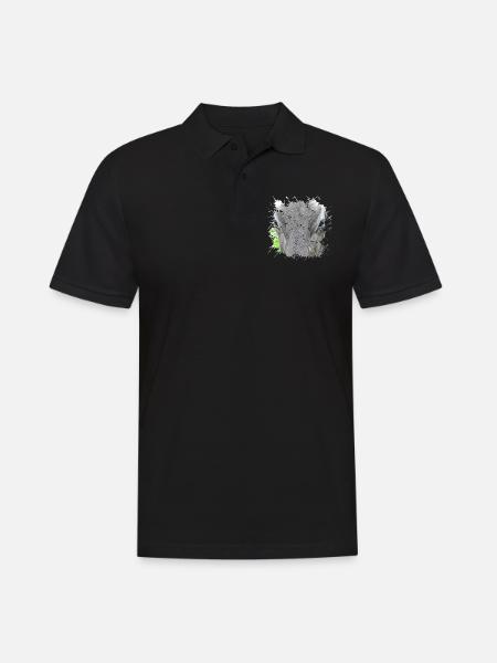 Gråt dyr med 4 bogstaver - Herre poloshirt - sort