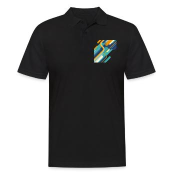 Abstract 01.001 - Men's Polo Shirt - black - Front - Kai (181cm)