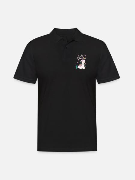 Cute llama design - Men's Polo Shirt - black