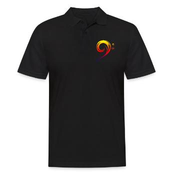 Basse Music is Life musiciens de symboles musicaux - Polo Homme - noir - Devant - Kai (181cm)