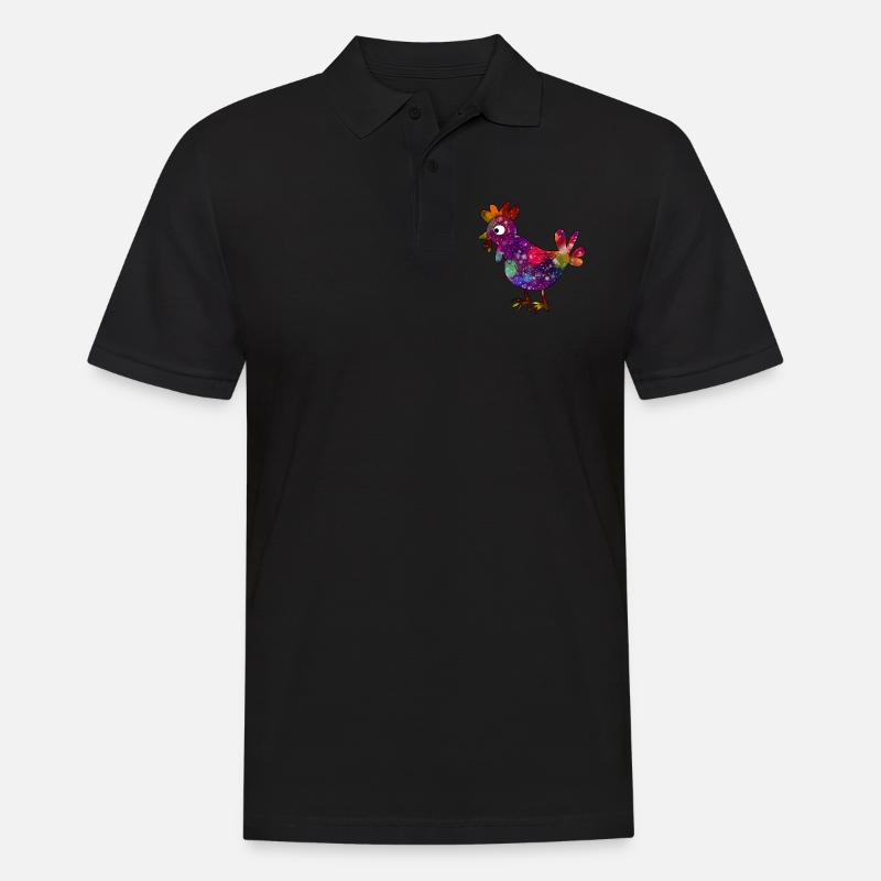 Huhn - Männer Poloshirt - Schwarz