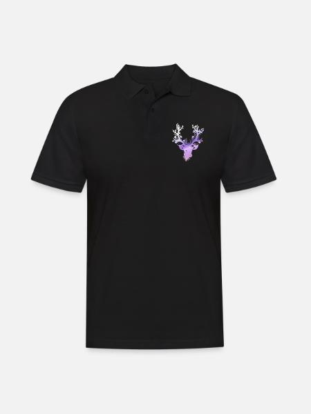 Hüter des Waldes Hirsch - Männer Poloshirt - Schwarz