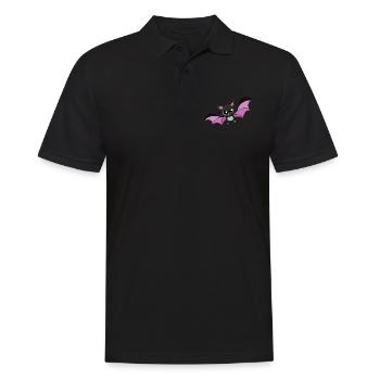 Angry Bat I Böse Fledermaus Geschenk - Männer Poloshirt - Schwarz - Vorne - Kai (181cm)