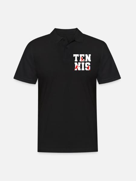 Tennis - Männer Poloshirt - Schwarz