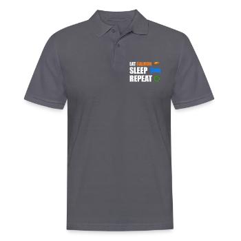 Lachs - Männer Poloshirt - Anthrazit - Vorne - Nico (186cm)