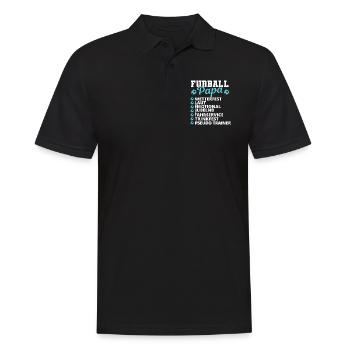 Fussball Papa | Geschenk Sport WM EM - Männer Poloshirt - Schwarz - Vorne - Kai (181cm)