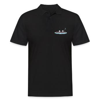 Angler Pinguine angeln auf dem Boot Geschenk - Männer Poloshirt - Schwarz - Vorne - Kai (181cm)