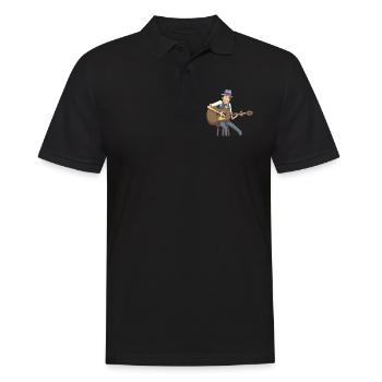 Acoustic Western guitarist with guitar - Men's Polo Shirt - black - Front - Kai (181cm)