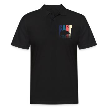 Retro Carp Carp Angler Fisherman - Men's Polo Shirt - black - Front - Kai (181cm)
