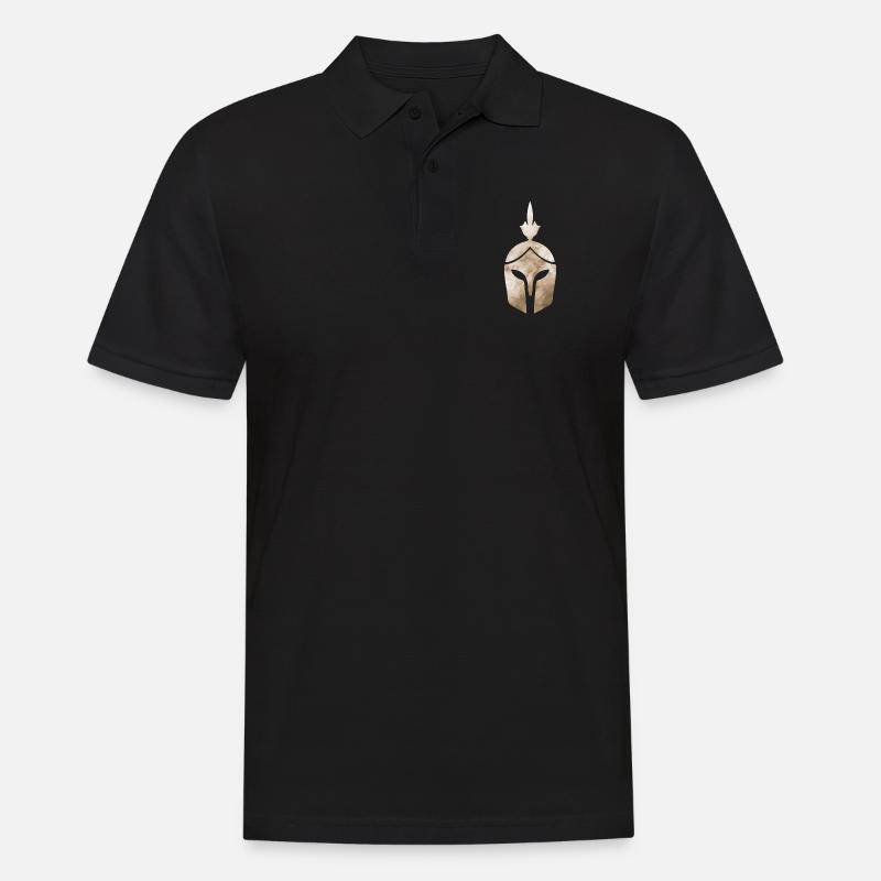 sparta helm - Männer Poloshirt - Schwarz