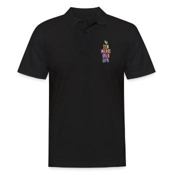 Ich werde bald Opa Baby - Männer Poloshirt - Schwarz - Vorne - Kai (181cm)