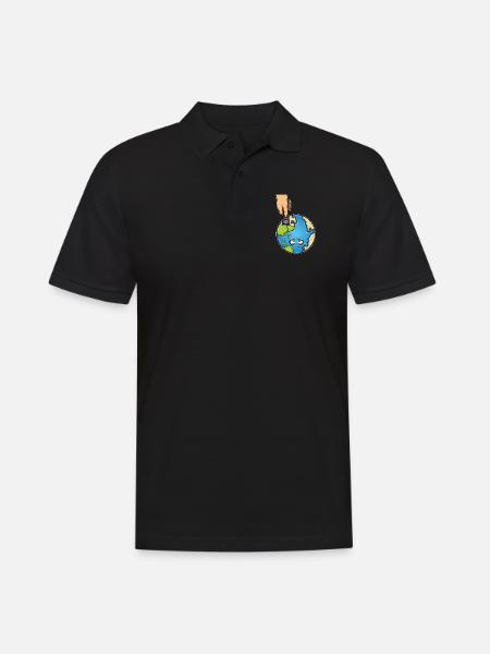 Green Planet - nature, climate change - Men's Polo Shirt - black