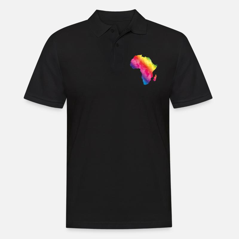 afrika bunt - Männer Poloshirt - Schwarz