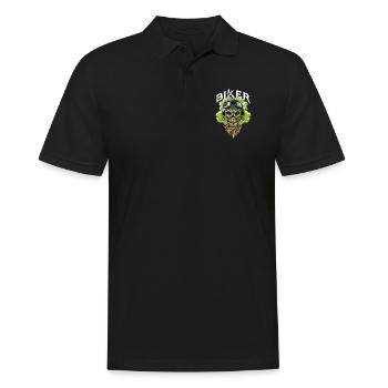 biker totenkopf motorrad - Männer Poloshirt - Schwarz - Vorne - Kai (181cm)