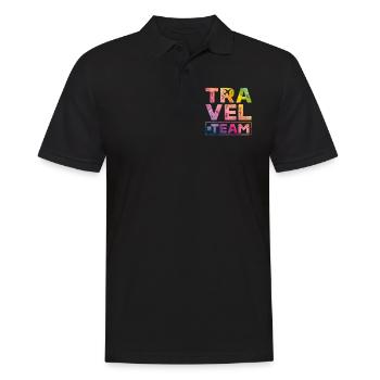 Voyage coeur de l'équipe de voyage - Polo Homme - noir - Devant - Kai (181cm)