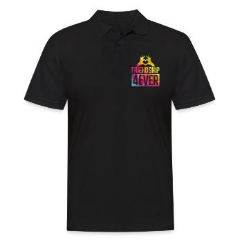 Amitié pour toujours coeur main - Polo Homme - noir - Devant - Kai (181cm)