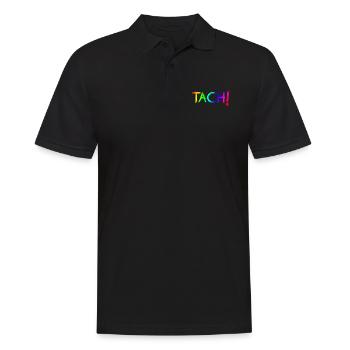 Tach! - Männer Poloshirt - Schwarz - Vorne - Kai (181cm)