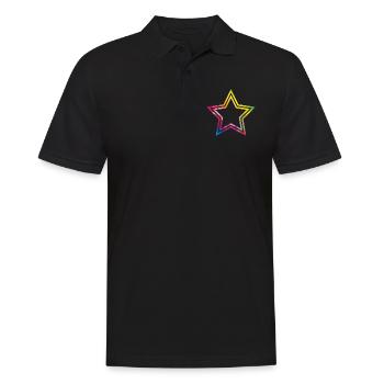 stern bunt symbol - Männer Poloshirt - Schwarz - Vorne - Kai (181cm)
