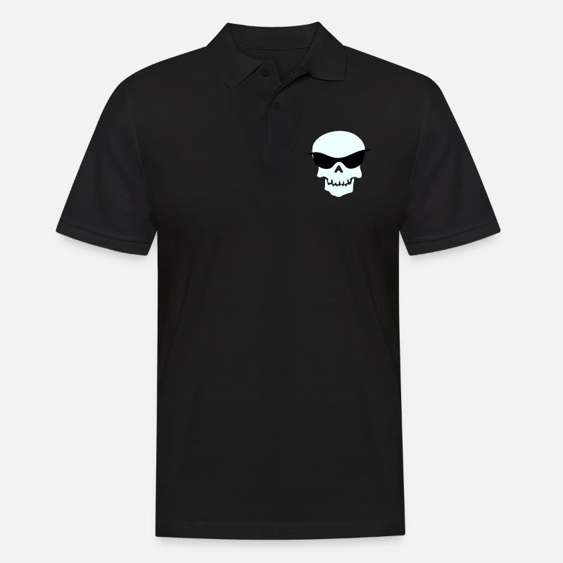 Schädel mit Sonnenbrille - Männer Poloshirt - Schwarz