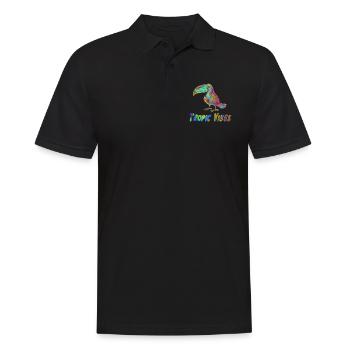 Tropic Vibes | tropisch Karibik Urlaub Tukan Vogel - Männer Poloshirt - Schwarz - Vorne - Kai (181cm)