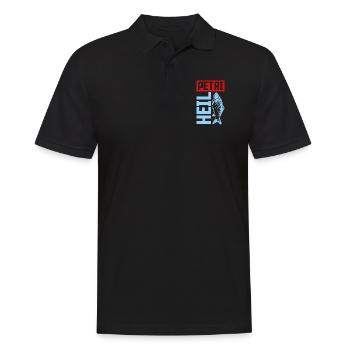 Petri Heil Fischen Angeln Spruch - Männer Poloshirt - Schwarz - Vorne - Kai (181cm)