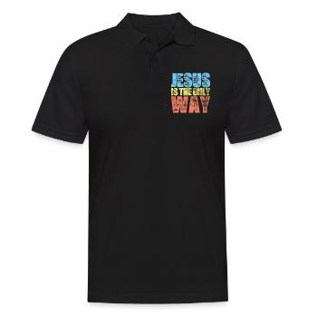 Jesus Christus Glaube - Männer Poloshirt - Schwarz - Vorne - Kai (181cm)