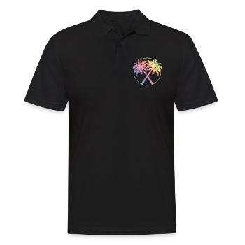 palm circle colorful - Men's Polo Shirt - black - Front - Kai (181cm)