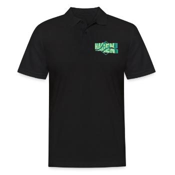 Hagen Deutschland Stadt 3D Schrift Skyline - Männer Poloshirt - Schwarz - Vorne - Kai (181cm)