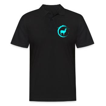 Alpaca Lama - Men's Polo Shirt - black - Front - Kai (181cm)