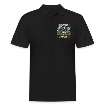 Papa Koch - Männer Poloshirt - Schwarz - Vorne - Kai (181cm)