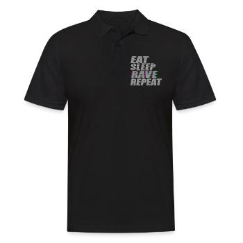 eat sleep rave repeat techno dj rave dubstep - Men's Polo Shirt - black - Front - Kai (181cm)