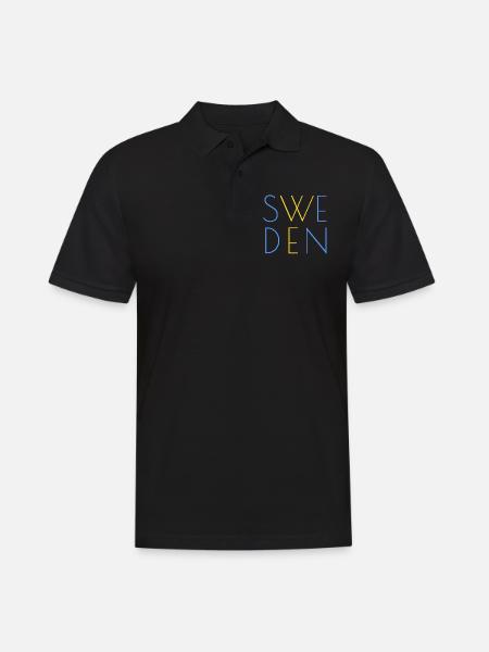 Sweden motif - Men's Polo Shirt - black