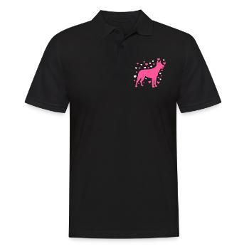 Hund - Männer Poloshirt - Schwarz - Vorne - Kai (181cm)