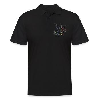 Vogel Chor singt - Männer Poloshirt - Schwarz - Vorne - Kai (181cm)