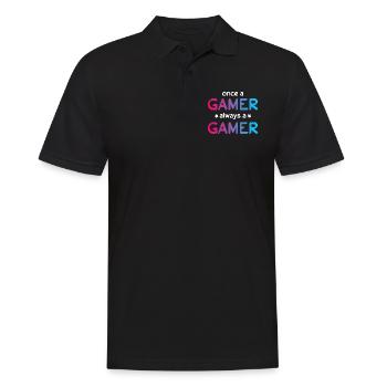 Gamer - Männer Poloshirt - Schwarz - Vorne - Kai (181cm)