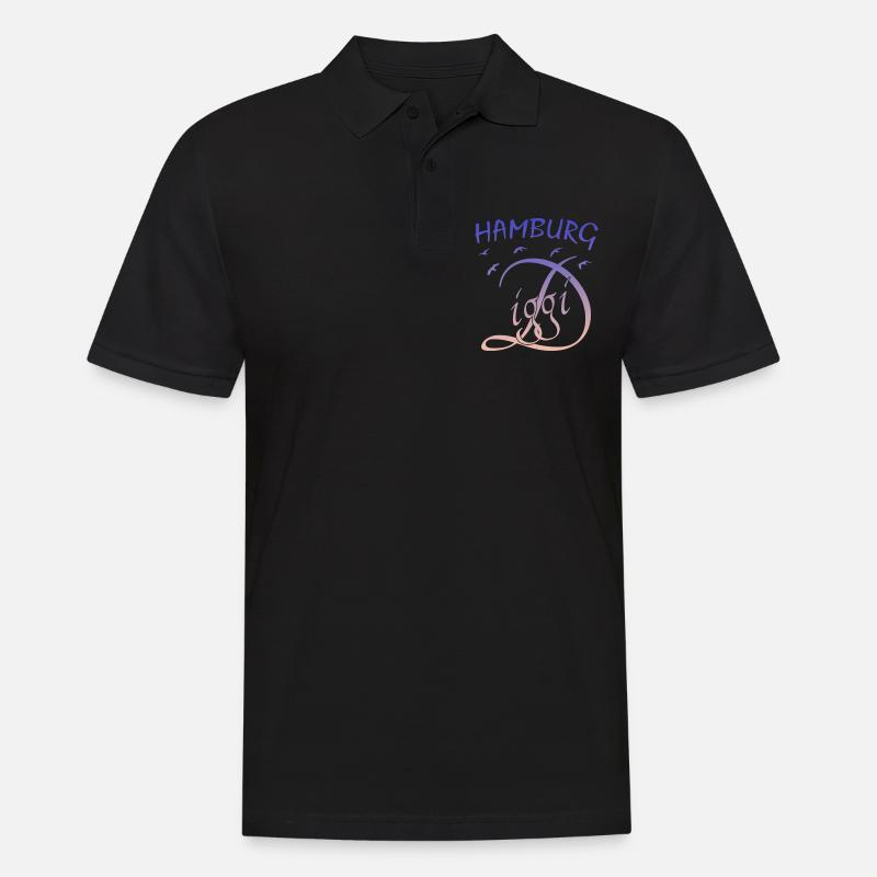Hamburg Diggi - Männer Poloshirt - Schwarz