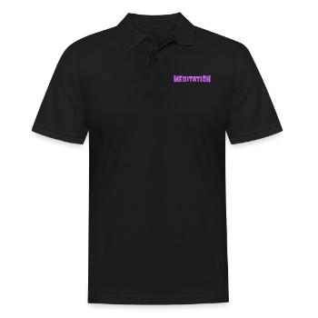 Meditation - Männer Poloshirt - Schwarz - Vorne - Kai (181cm)