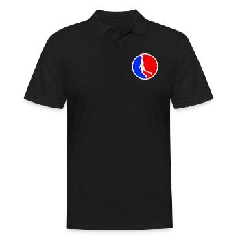 Basketball Logo - Männer Poloshirt - Schwarz - Vorne - Kai (181cm)