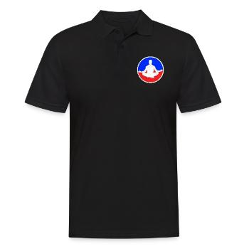 Meditation Logo - Männer Poloshirt - Schwarz - Vorne - Kai (181cm)
